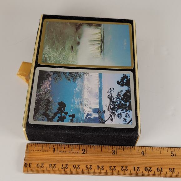 Vintage Congress Playing Cards Niagara Falls Cel-U-Tone Finish Double Deck Set - Picture 2 of 8